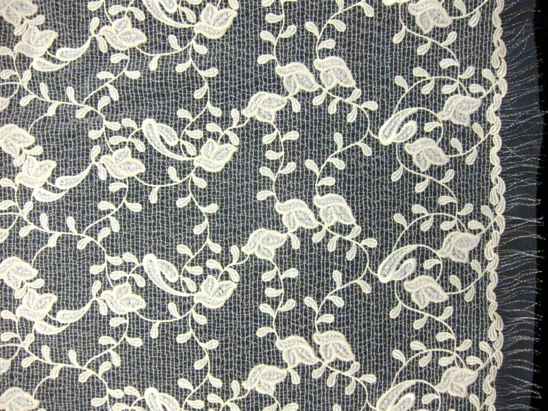 Embroidered Novelty Metallic Tulle0