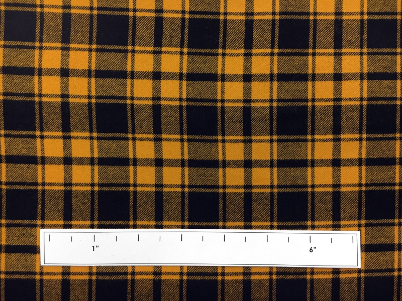 Cotton Flannel Plaid in Mustard and Navy1