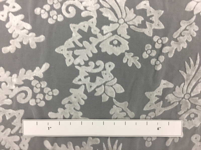 Silk Rayon Burnout Velvet With Floral Motif1