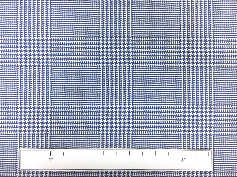 Italian Superfine Wool and Silk Glen Check in Cornflower 3