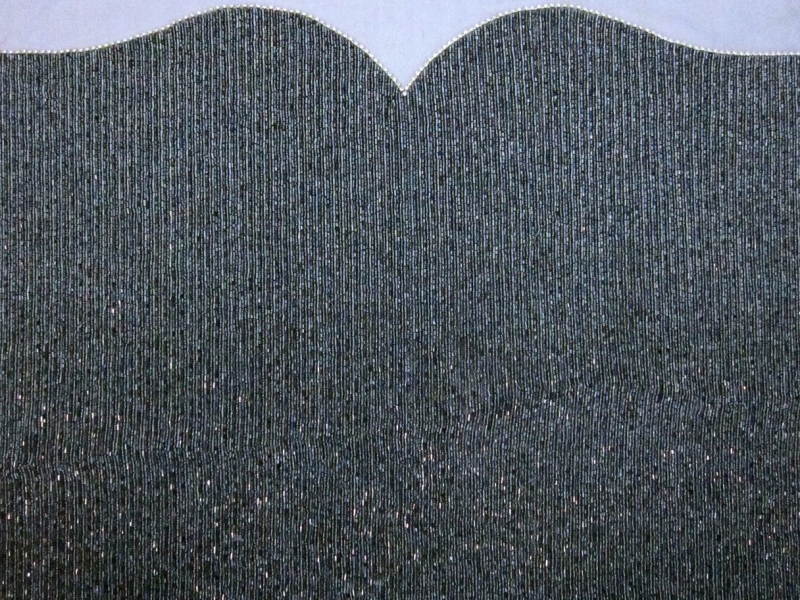 Suzanne Navy Bugle Bead Embroidered Tulle Bodice 0