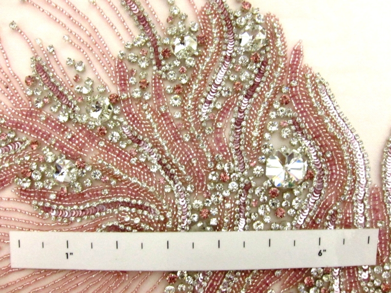 Colette Pink Crystal Embroidered Tulle Bodice2