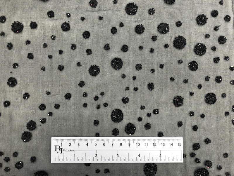Flocked Glitter on Black Silk Chiffon3