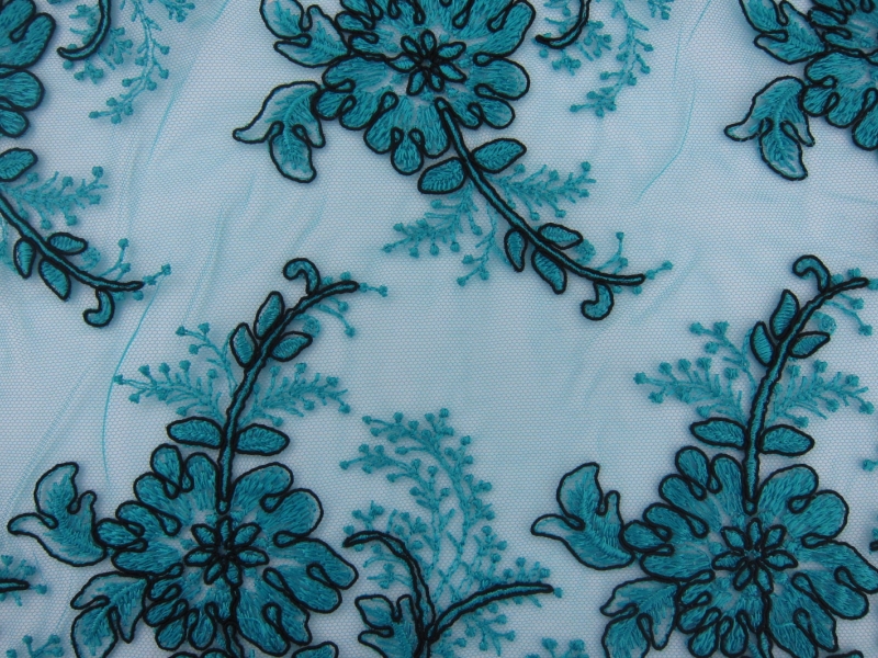 Corded Embroidered Tulle0