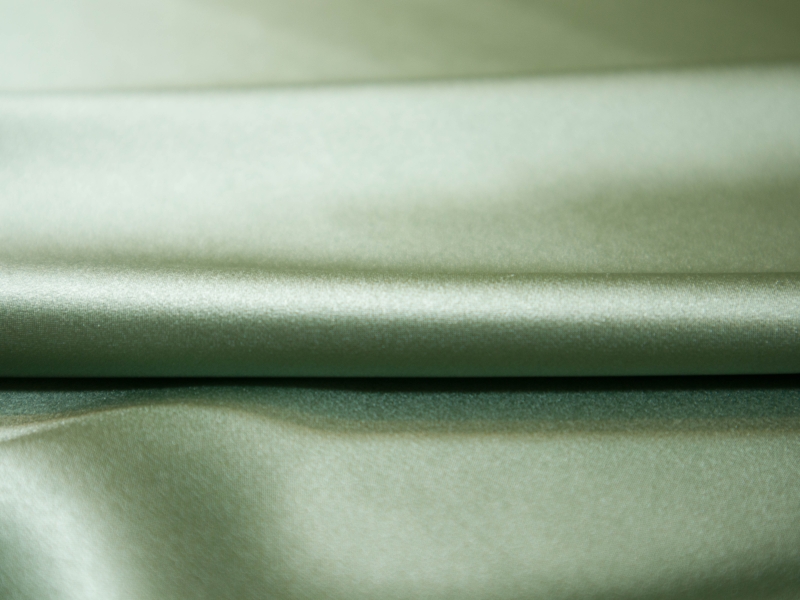 Solid silk charmuese in dill - flat