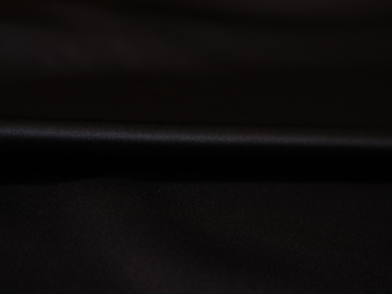 Solid silk charmuese in black- flat