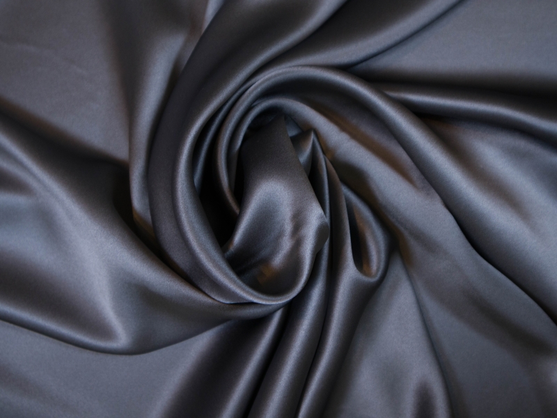 grey solid silk charmuese