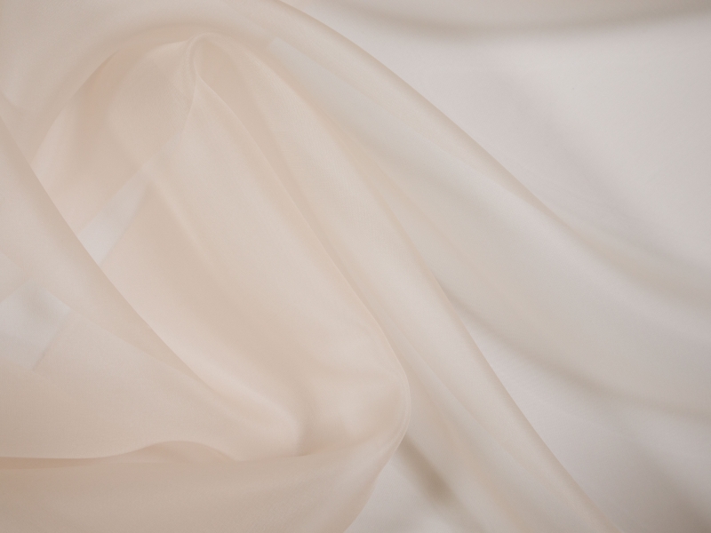 Solid organza in deep ballet pink bunched