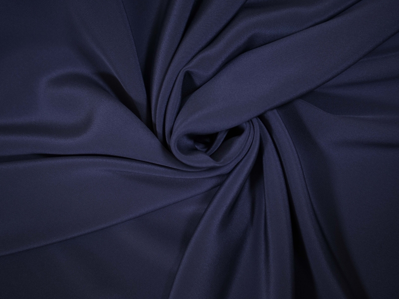 silk 4 ply crepe in Cadet- draped