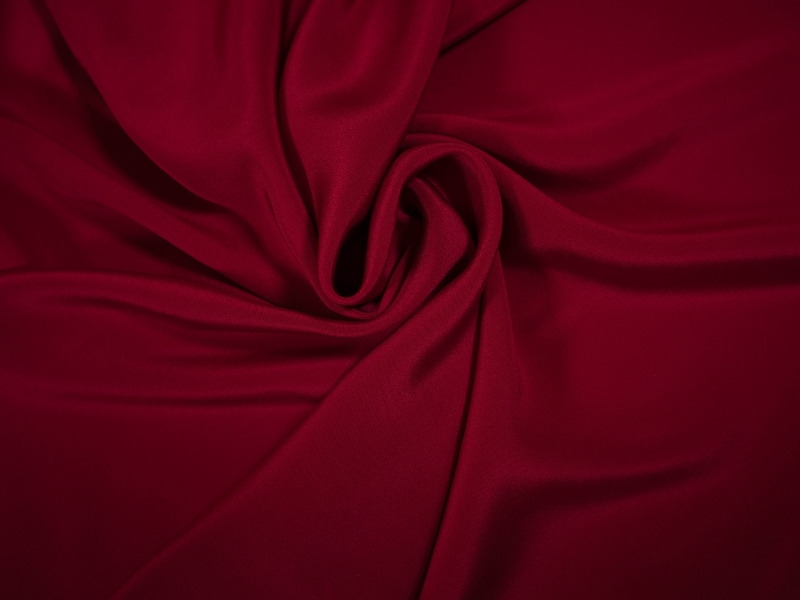 silk 4 ply crepe in Ruby- draped