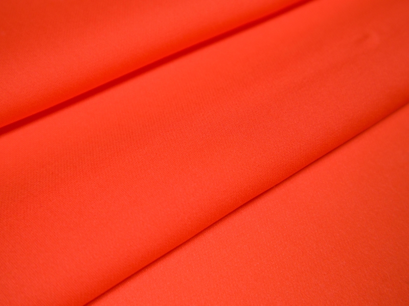 Silk Georgette in Tangerine folded
