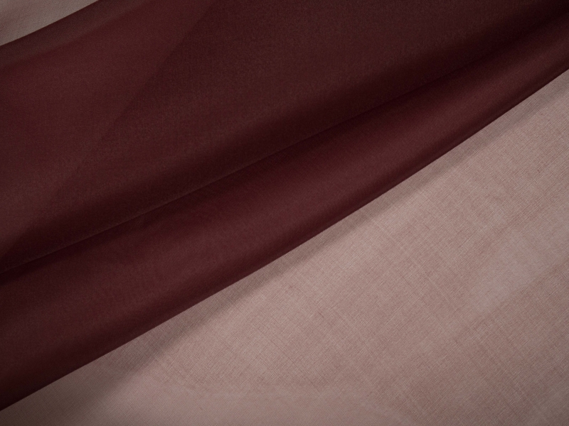 Silk organza in Ballerina Burgundy folded