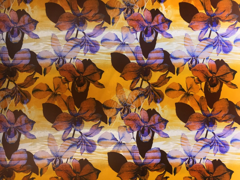 Ratti Italian Cotton Sateen Orchids Print0