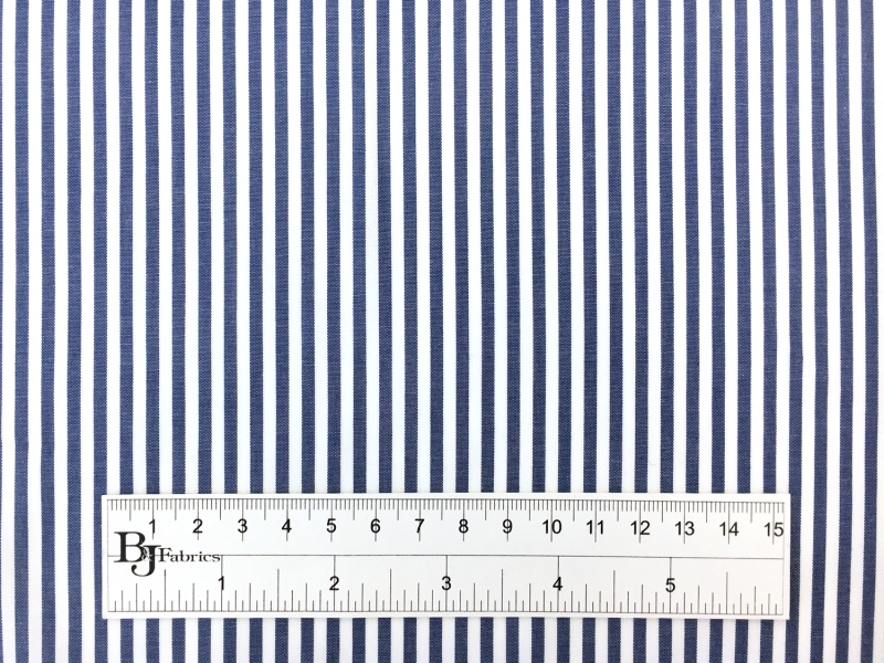Pima Cotton Shirting Stripe in Indigo3