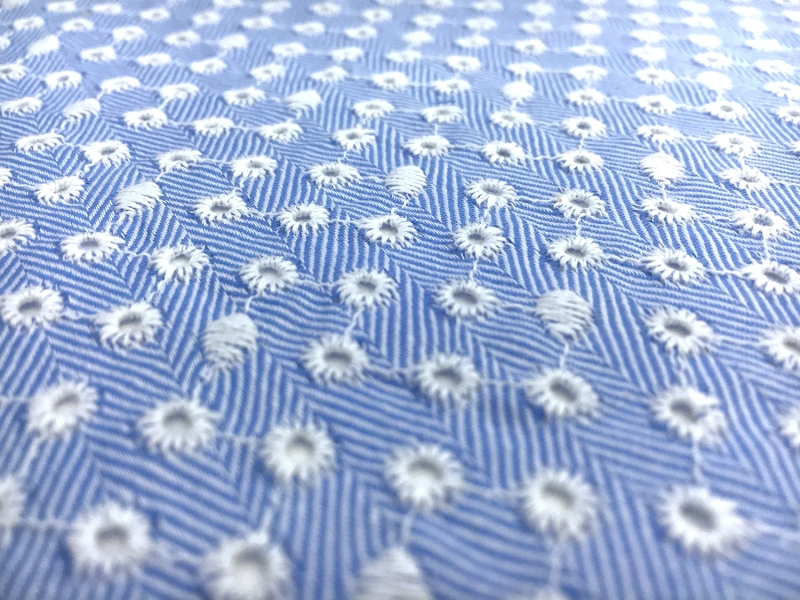 Japanese Cotton Eyelet over Herringbone1