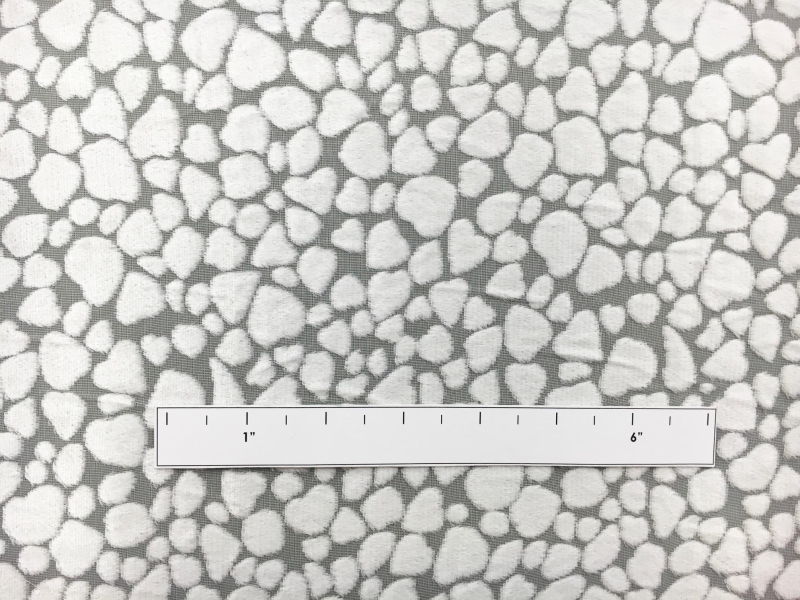 Poly and Rayon Burnout Velvet with Uneven Dots in Ivory1