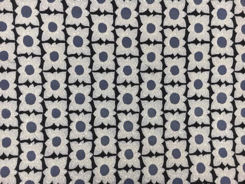 Metallic Brocade with Repeating Flowers0