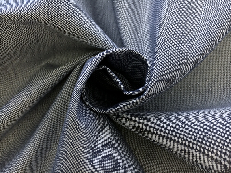 Cotton Oxford Dobby Shirting in Navy1