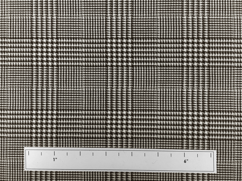 Italian Stretch Wool Glen Check in Black and White2