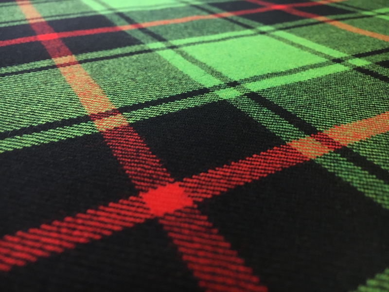 Italian Virgin Wool Tartan Plaid in Emerald 2