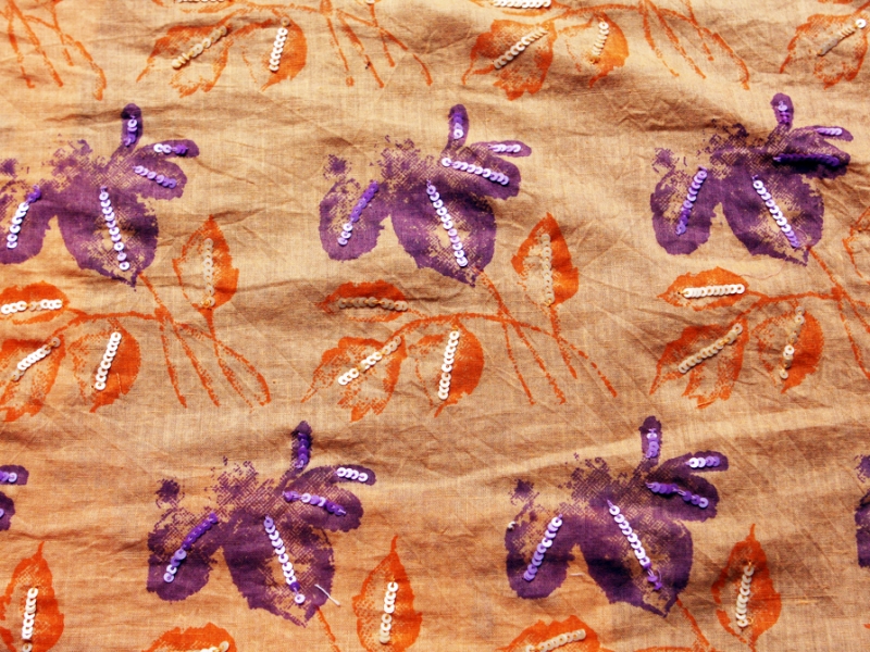 Sequined Cotton Voile0