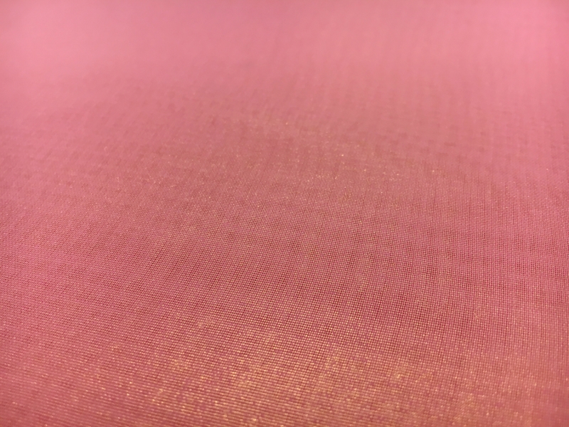 Microfiber Gold Metallic Chiffon in Bubblegum Pink2