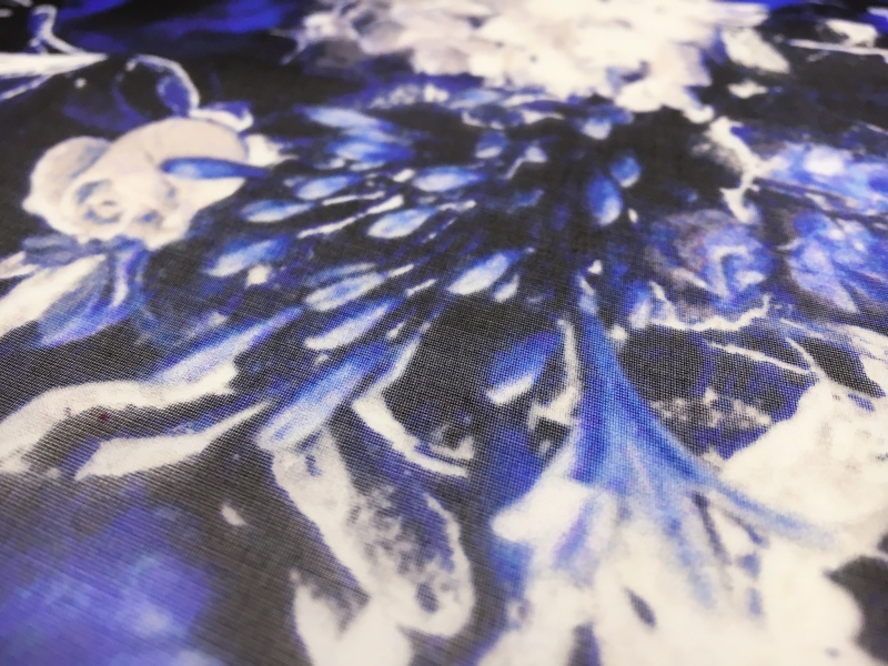 Printed Silk Organza with Floral Bouquets2