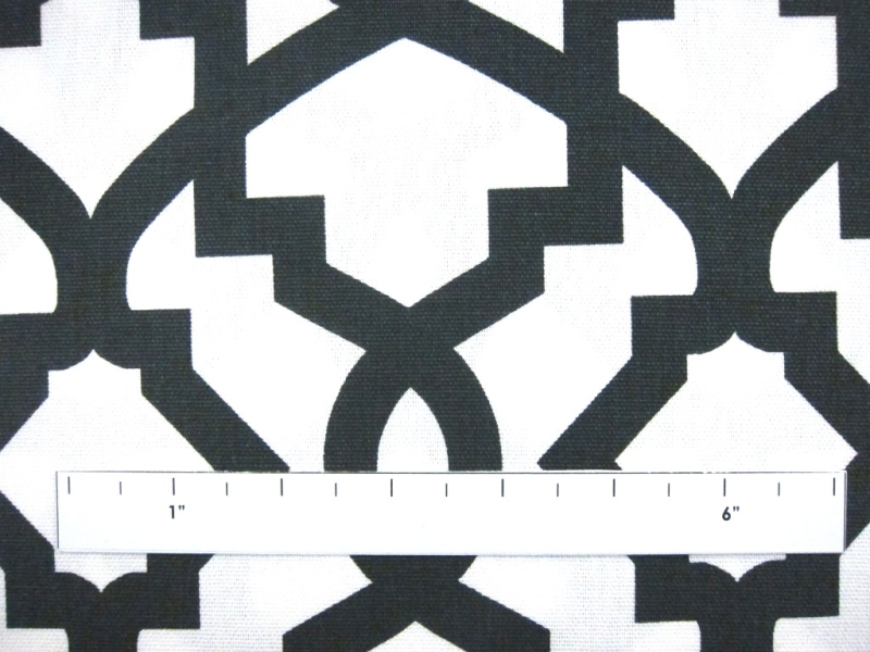 Charcoal Imperial Trellis Cotton Canvas Print1