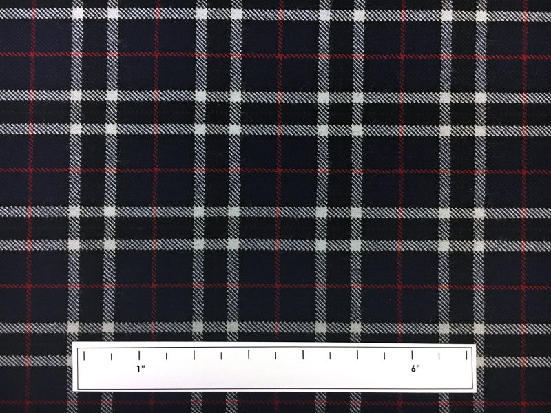 Italian Virgin Wool Tartan Plaid Suiting in Navy2