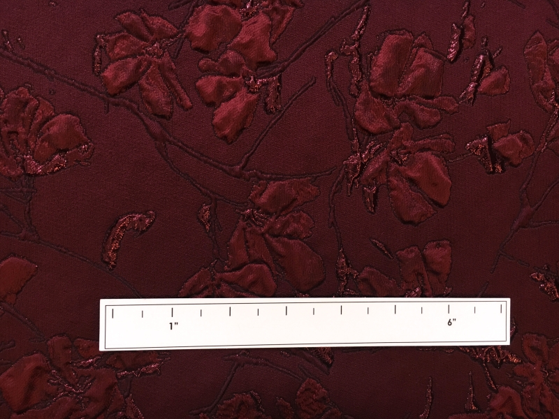 Metallic Floral Cloqué Brocade0
