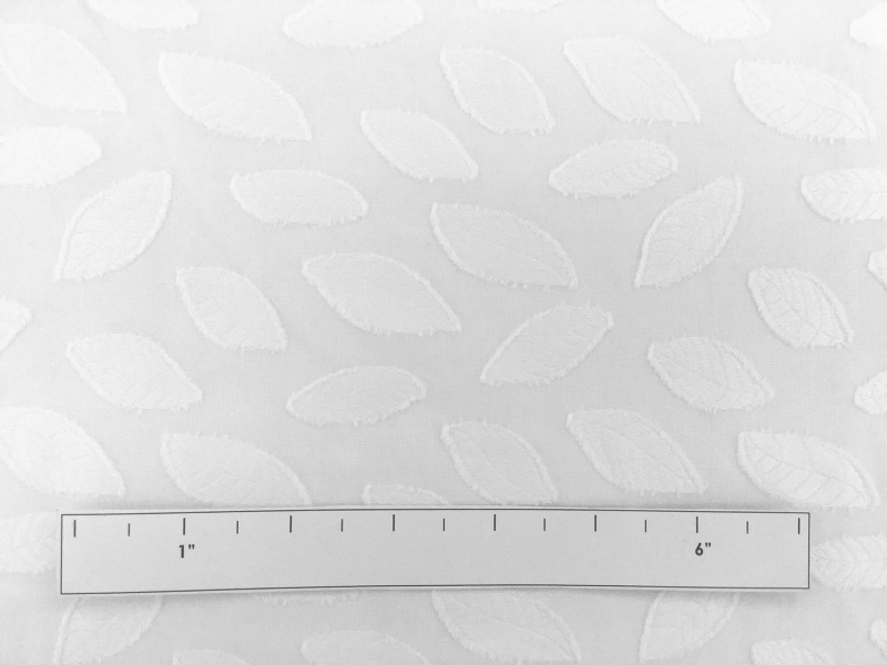 Italian Cotton Voile Fil Coupé with Leaves Motif1