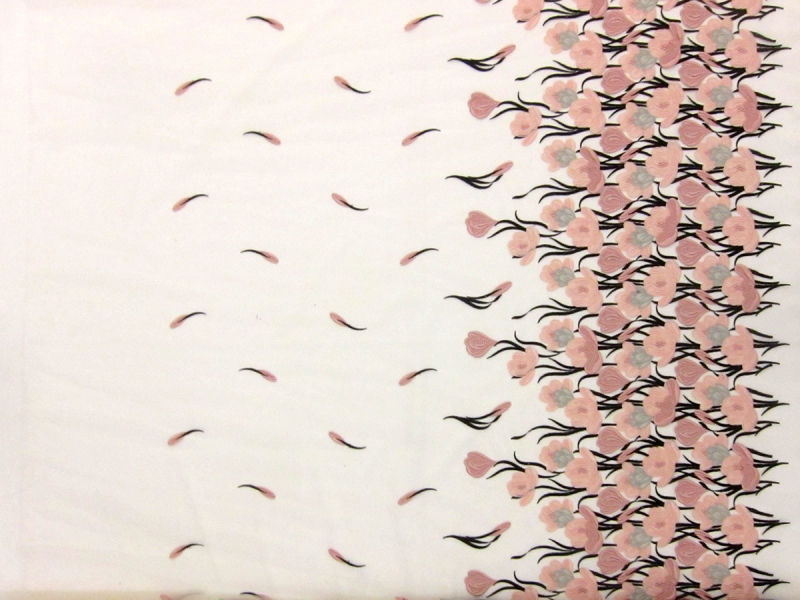 3D Flowers on Embroidered Tulle0