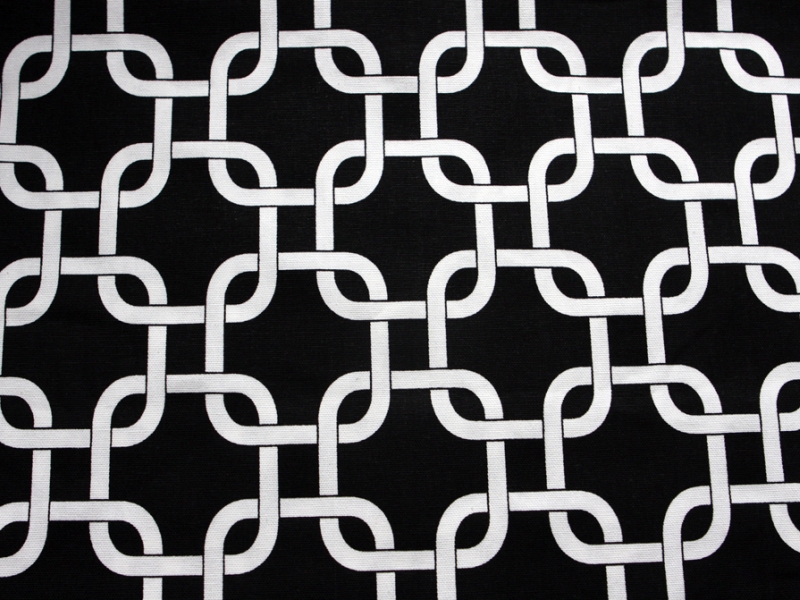 Cotton Canvas Geometric Knot Print0