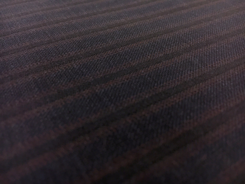 Italian Wool 140s Striped Suiting in Navy0