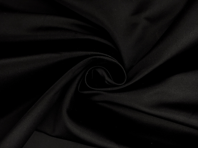 Italian Silk Duchesse Satin in Black0