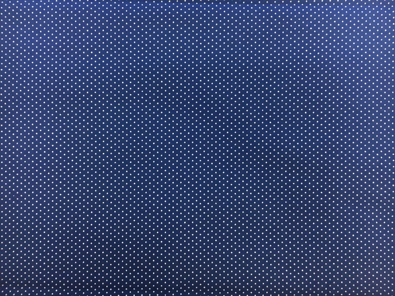 Cotton Broadcloth Petite Dot Print in Denim 0