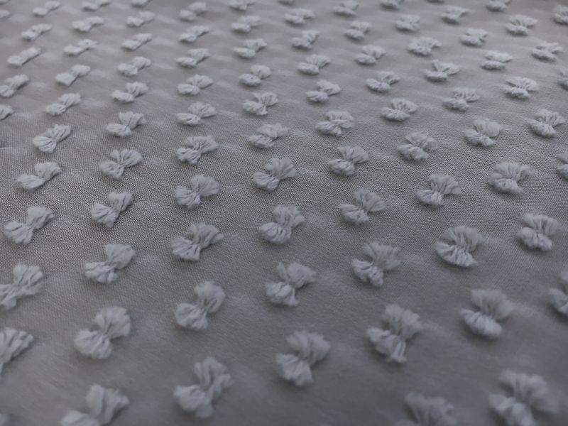 Silk and Cotton Swiss Dot Chiffon in Grey0