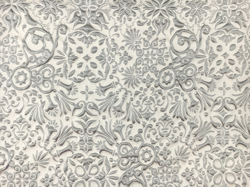 Silk and Poly Blend with Liquid Look Damask Patterns0