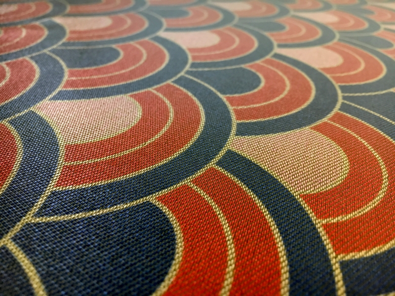 Printed  Silk and Poly Blend Crepe Lamé with Repeating Waves2