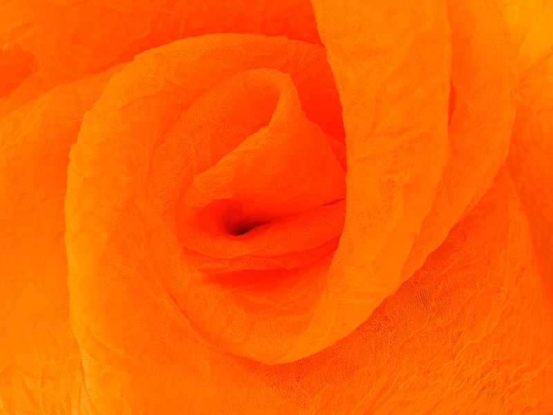 Crushed Silk Organza in Neon Orange0