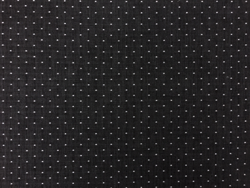 Cotton Chambray Dots In Black0