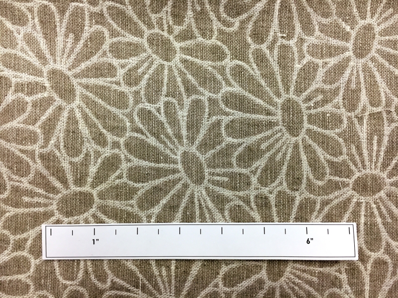 Doubleface Upholstery Linen Daisies Damask2