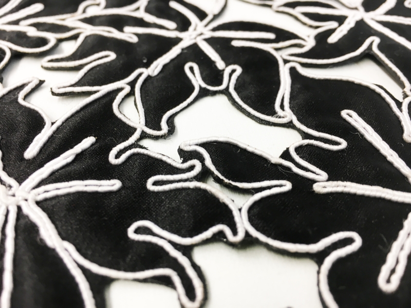 Corded Laser Cut Satin with a Double Scalloped Border2