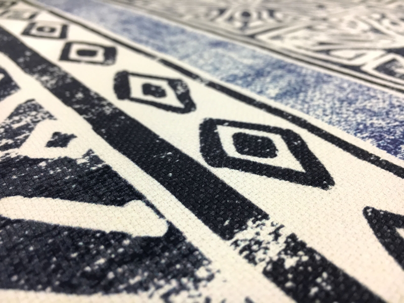 Linen Cotton Blend Upholstery With Tribal Stripe Print2