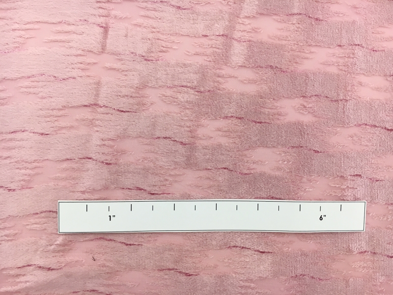 Pink Silk Lurex Burnout Velvet with Abstract Brushstrokes 1