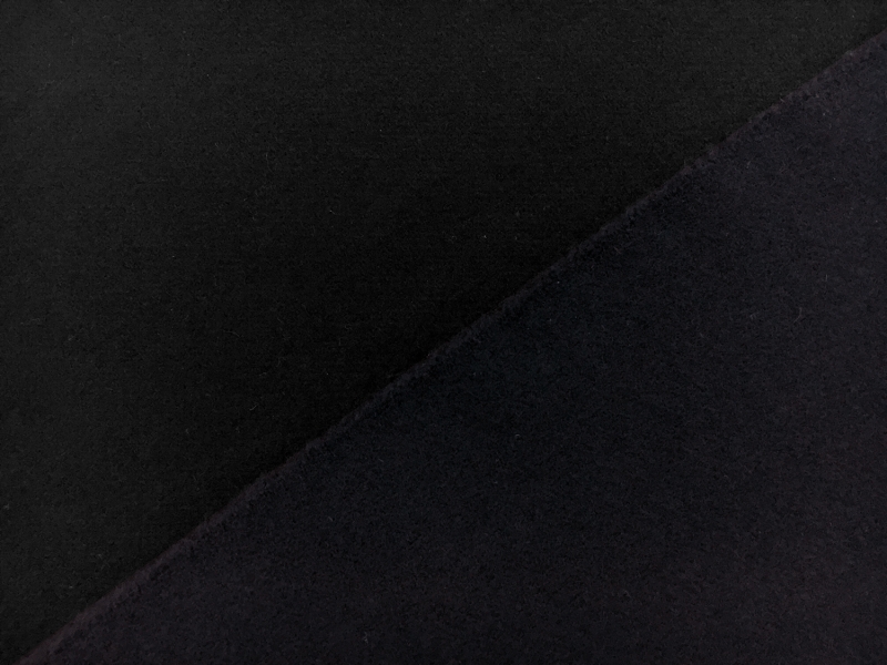 Italian Virgin Wool and Lycra Doubleface Coating in Black and Navy0