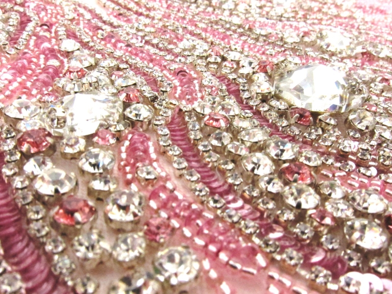 Colette Pink Crystal Embroidered Tulle Bodice1