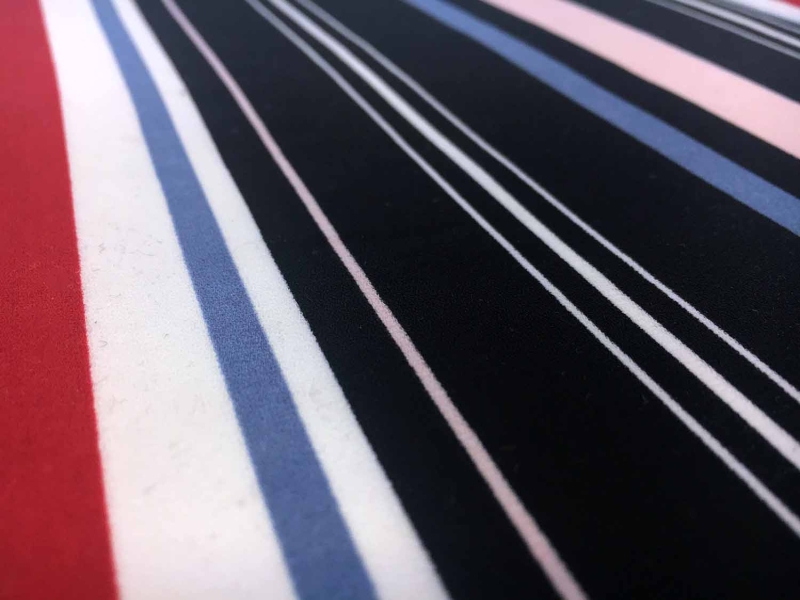 Poly Georgette Bar Code Stripe Print2