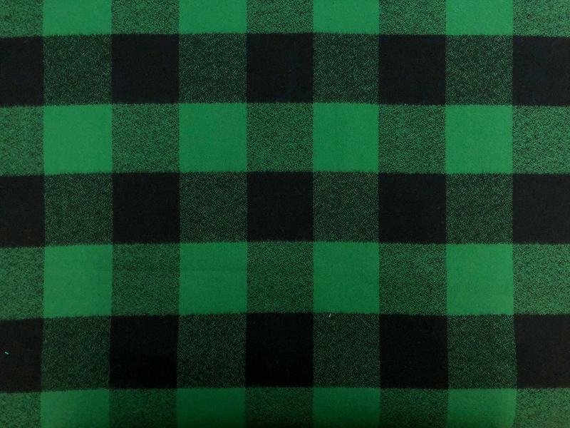 Cotton Mammoth Flannel Check in Green0