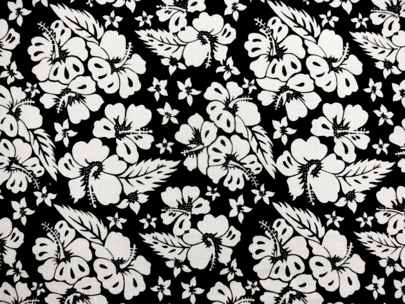 Linen Hibiscus Flower Print0